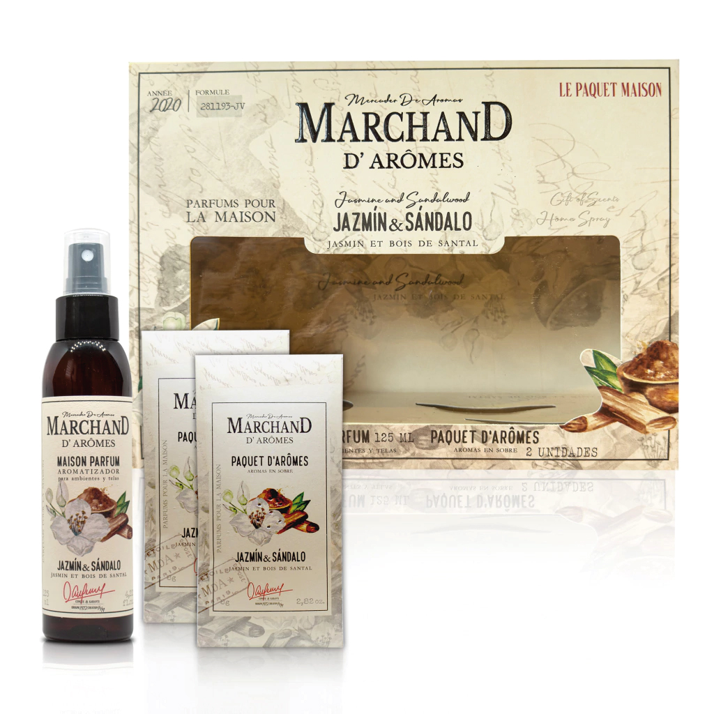 MARCHAND D AROMES JAZMIN Y SANDALO HOME SPRAY X 125 ML.